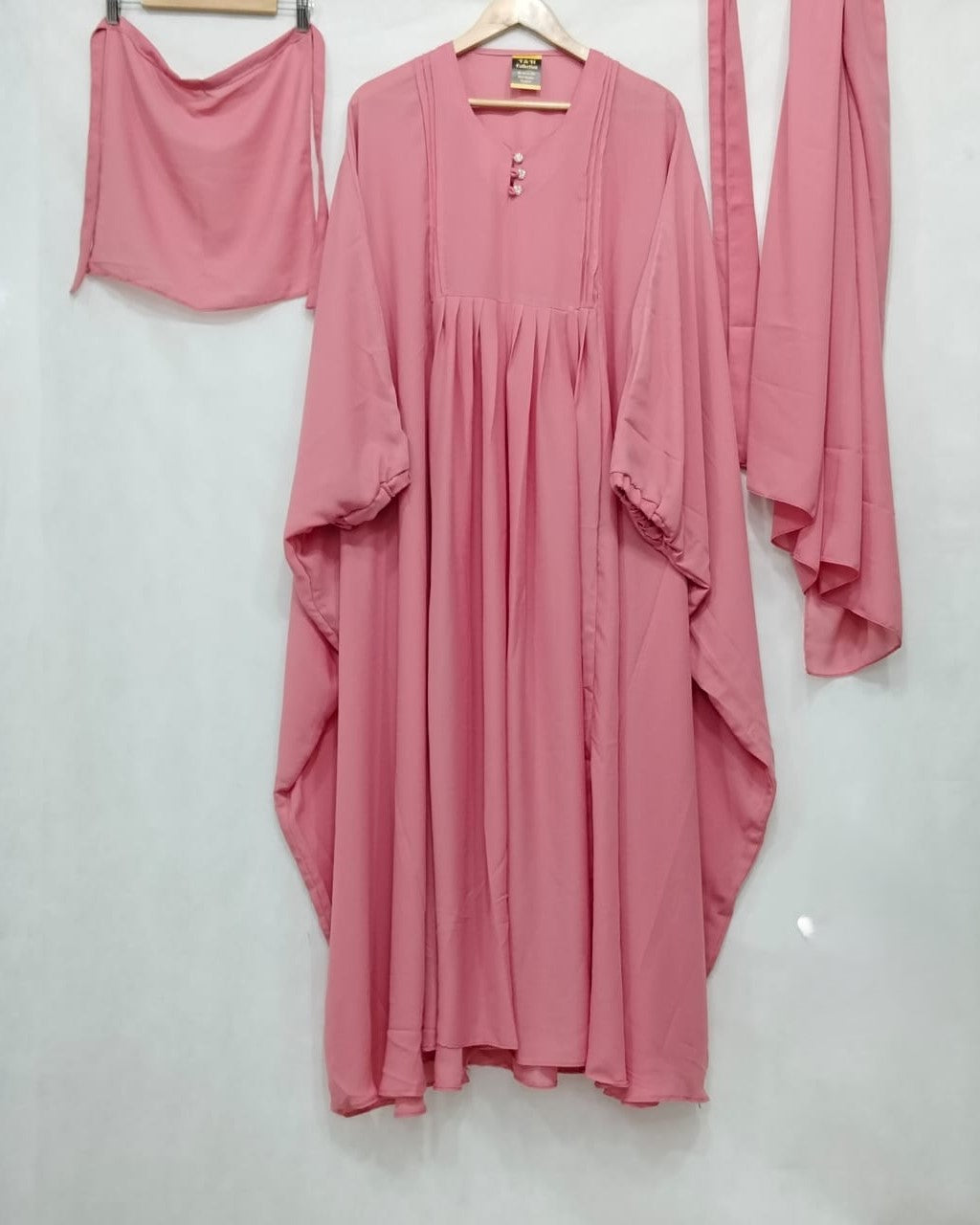 Elegant 4-Piece Dual Georgette Caftan Ensemble Abaya
