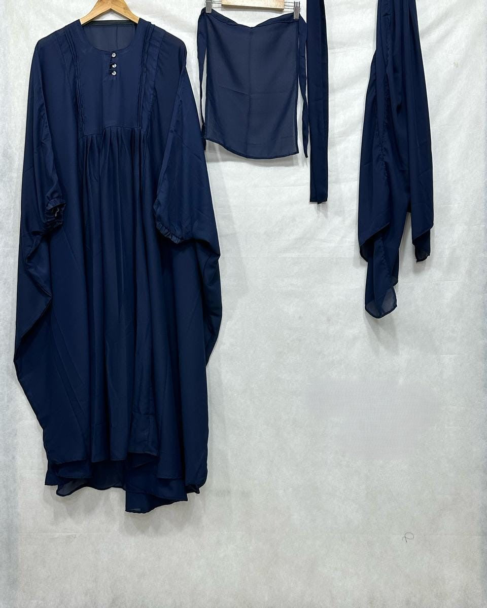 Elegant 4-Piece Dual Georgette Caftan Ensemble Abaya