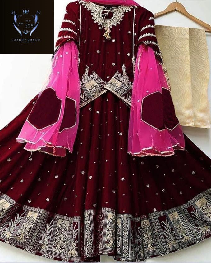RegalCharm – 3PC Embroidered Maxi Suit Stitched