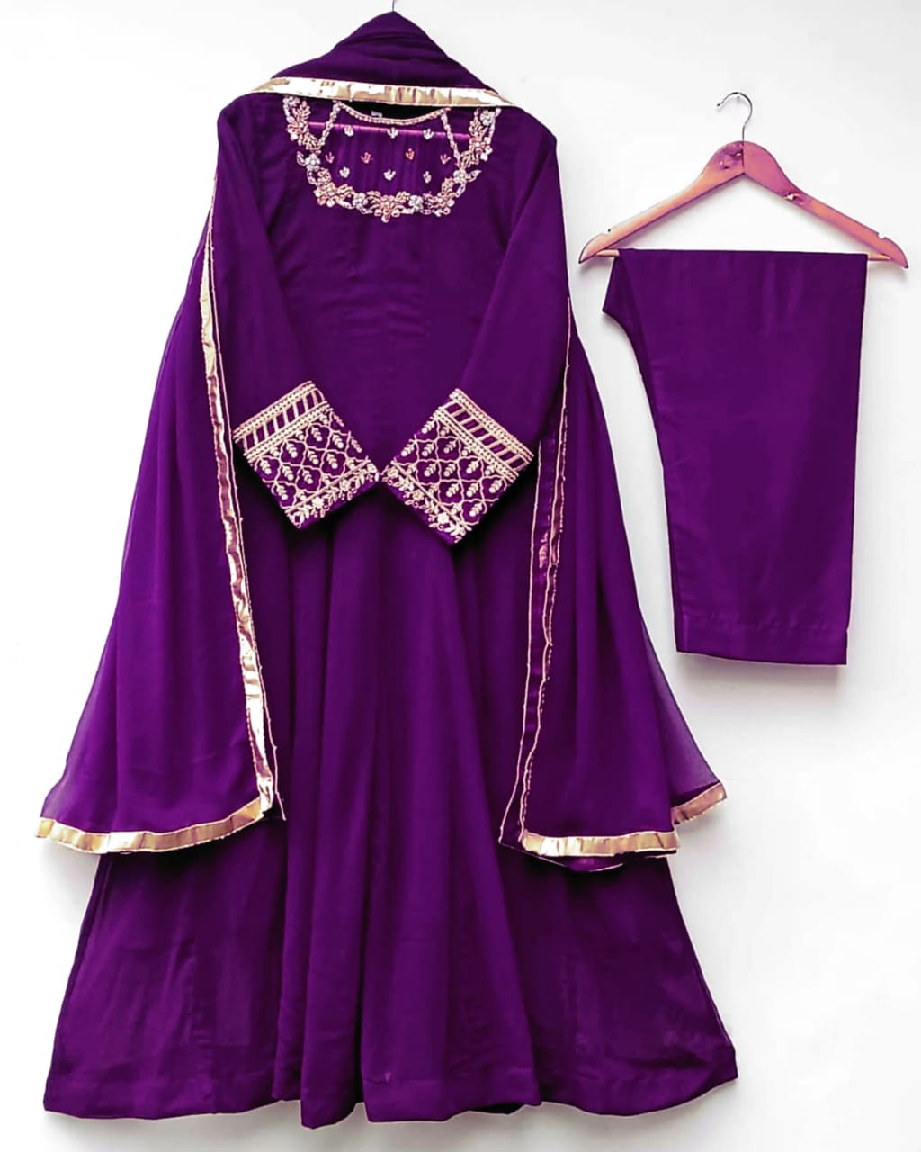 Luxe Vibes – Handworked Embroidered Maxi Set (3PC) Stitched