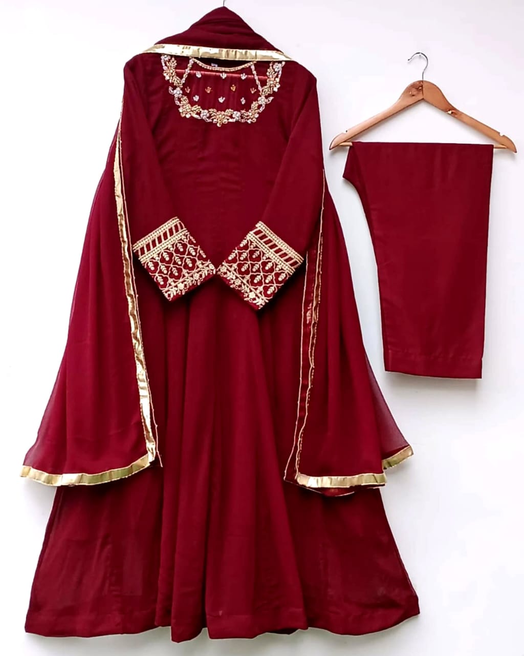 Luxe Vibes – Handworked Embroidered Maxi Set (3PC) Stitched