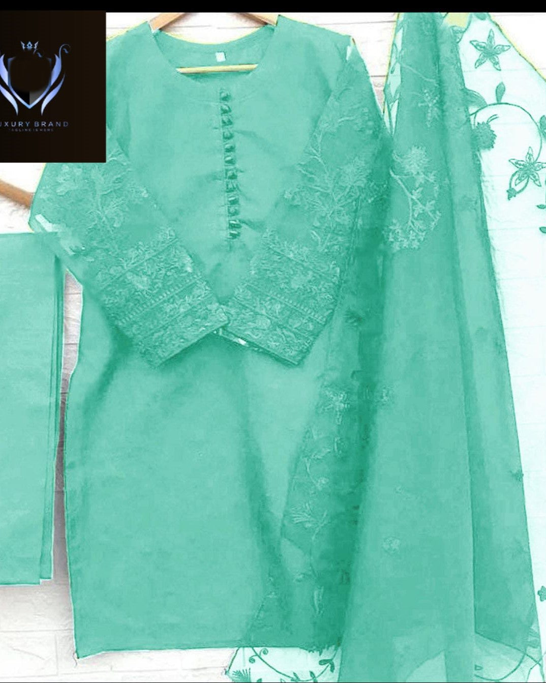 Restocked in Stunning New Colors – 3PC Embroidered Organza Set Stitched