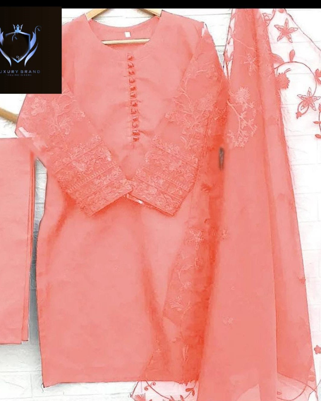 Restocked in Stunning New Colors – 3PC Embroidered Organza Set Stitched