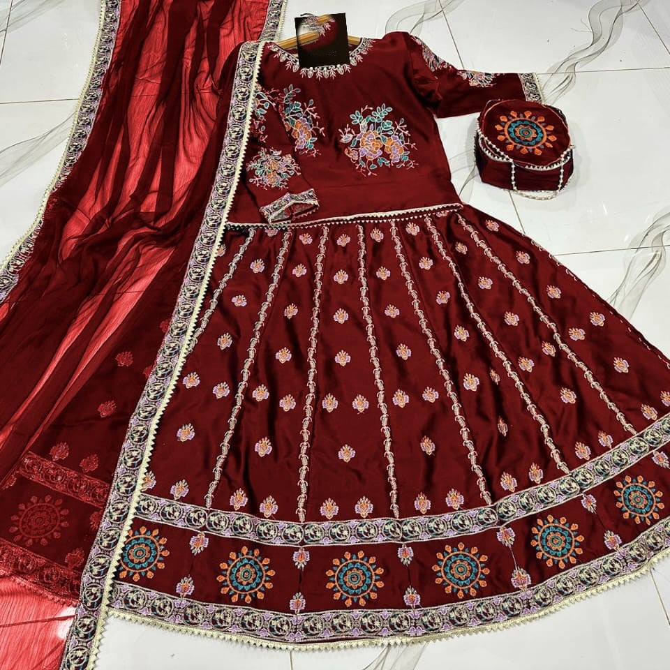 Signature 4PC Embroidered Ensemble Maxi Stitched