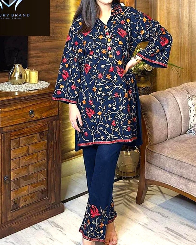 Classy & Chic – Stitched 2PC Heavy Embroidered Silk Set
