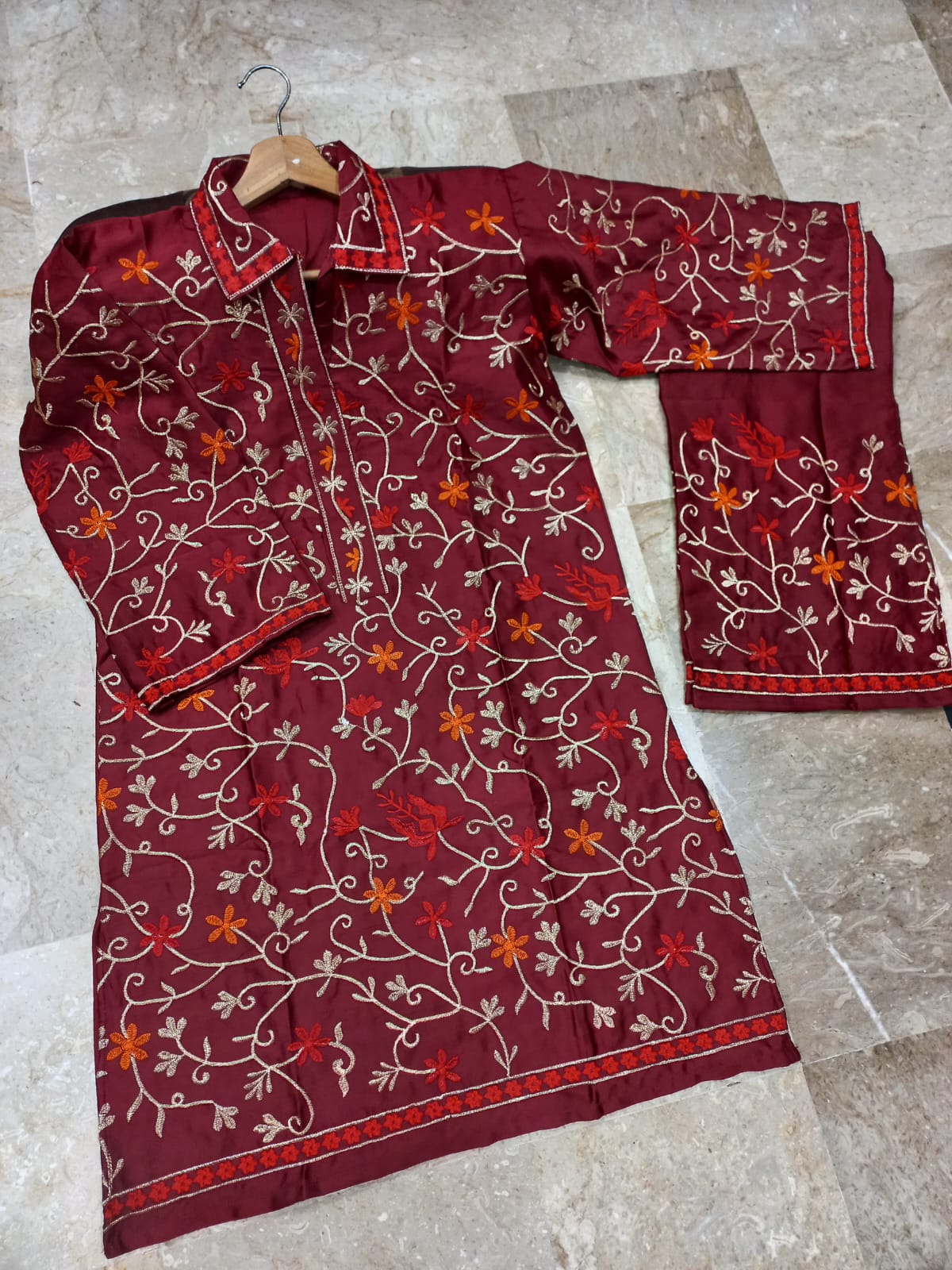 Classy & Chic – Stitched 2PC Heavy Embroidered Silk Set
