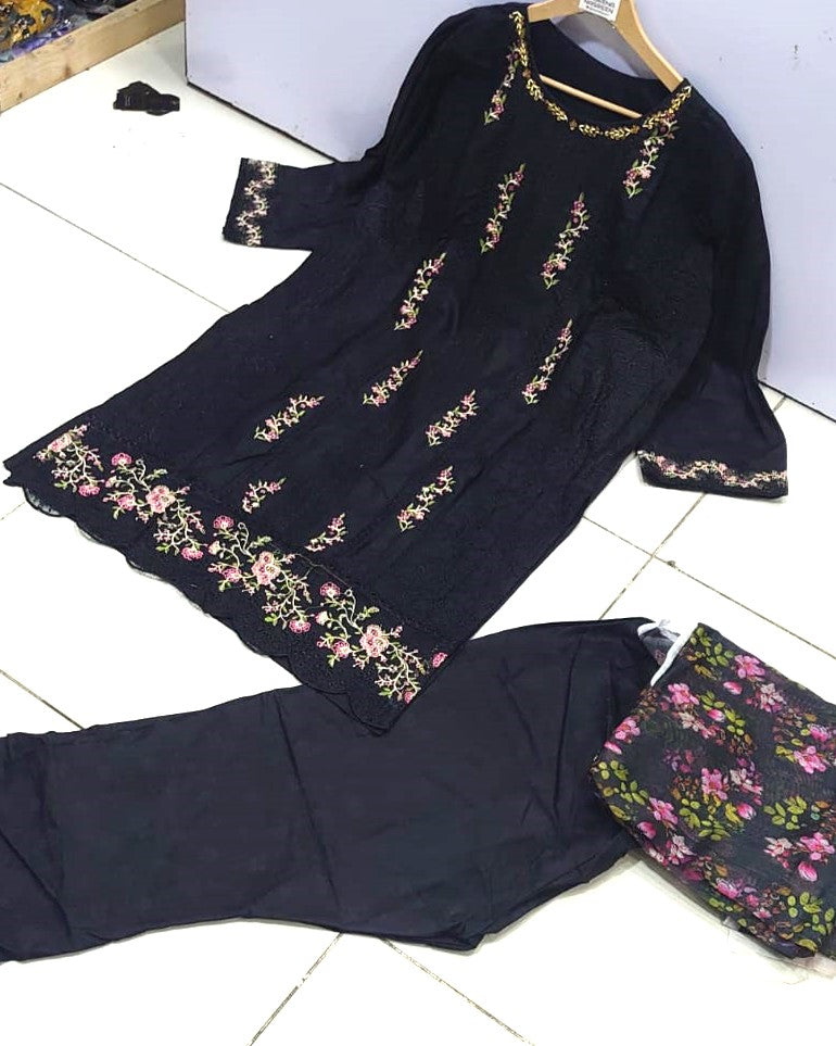 Luxury Chic – Embroidered Elegance 3PC Collection Stitched