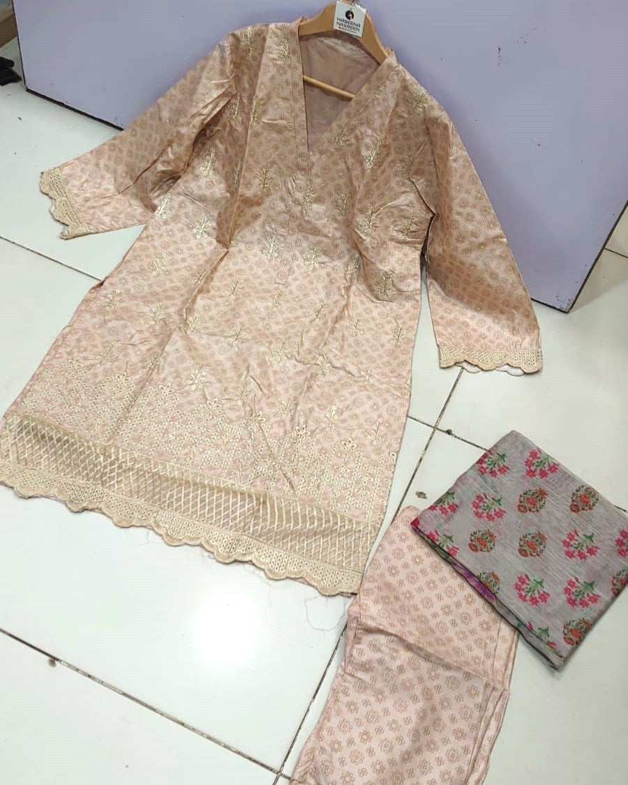 Embroidered Luxe – Premium 3PC Festive Set Stitched