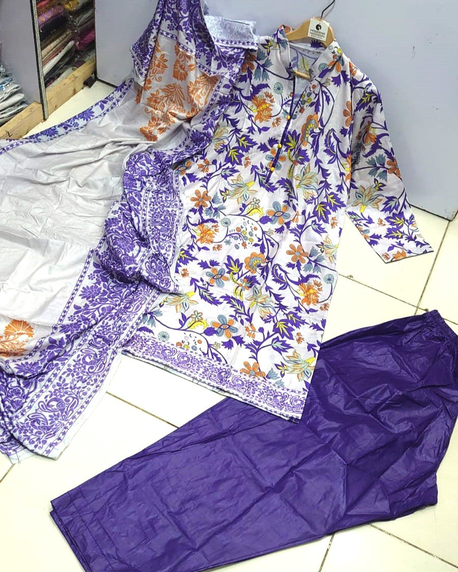 Breezy Bloom – Digital Printed 3PC Summer Set