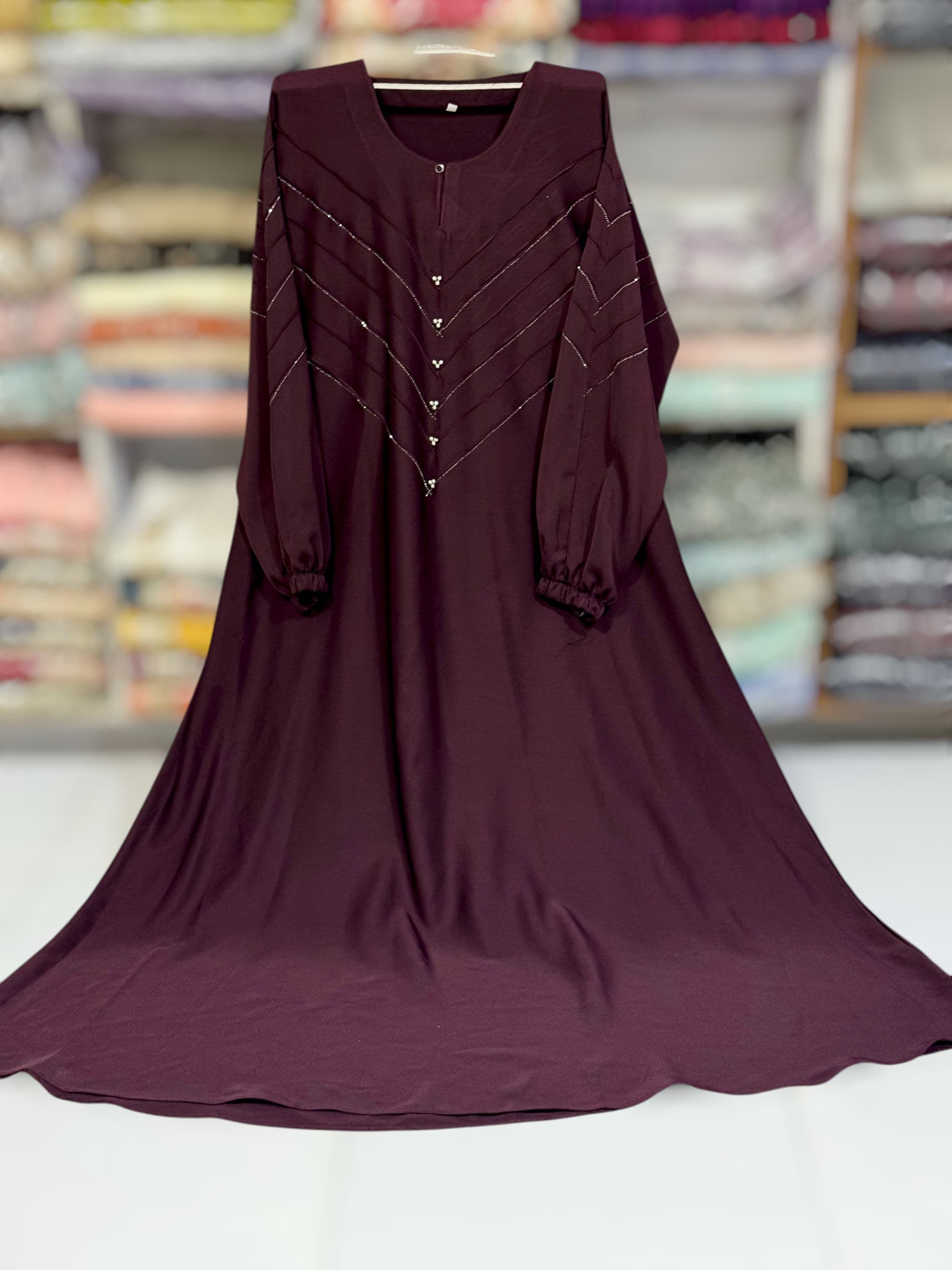 Graceful Elegance – Nida Fabric Stone Work Abaya