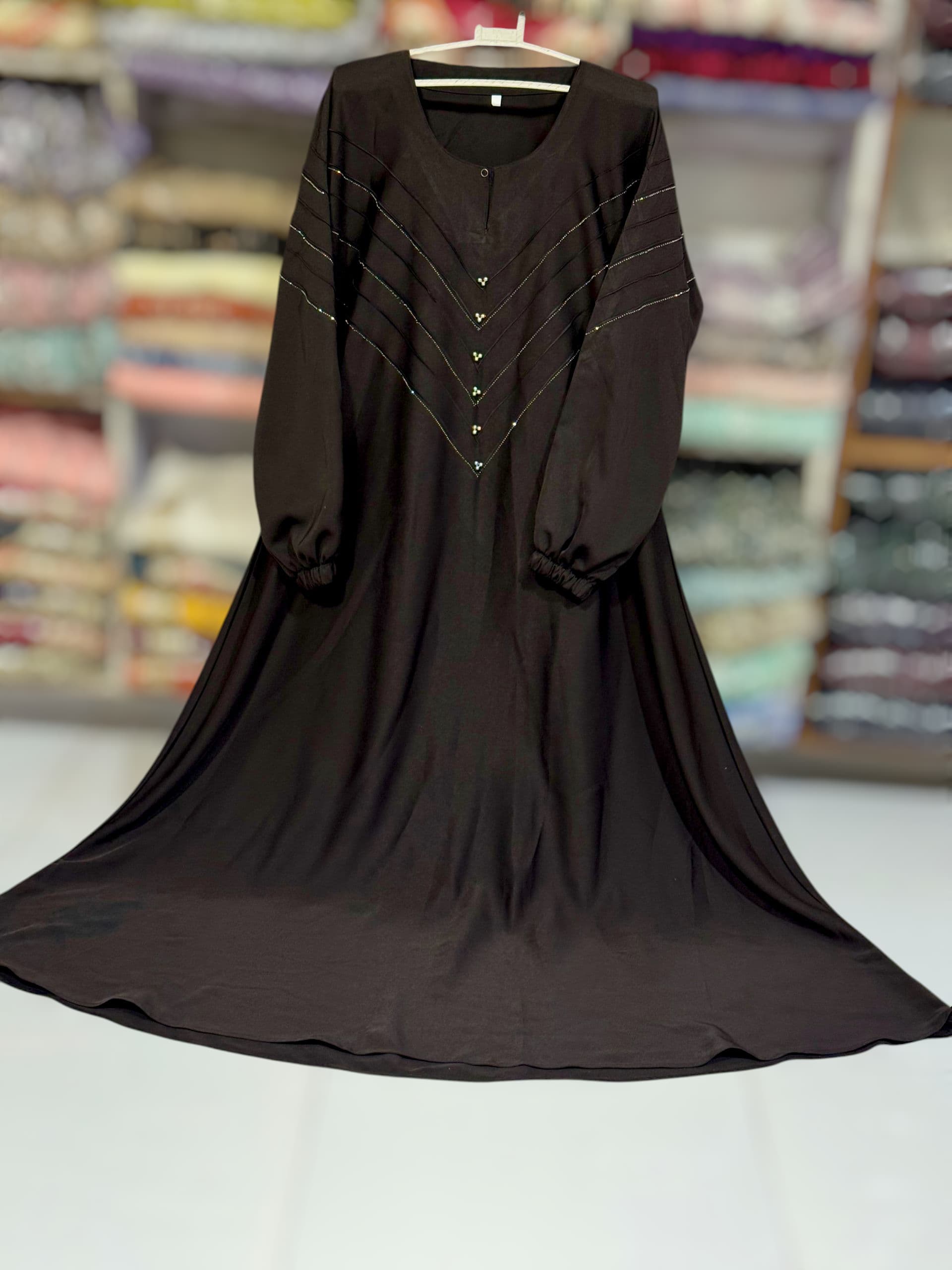 Graceful Elegance – Nida Fabric Stone Work Abaya