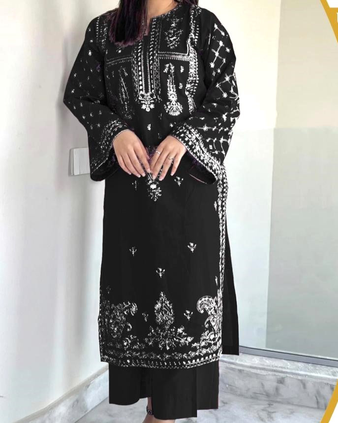 Elegance in Every Stitch 2PC – Summer Lawn Collection 2025