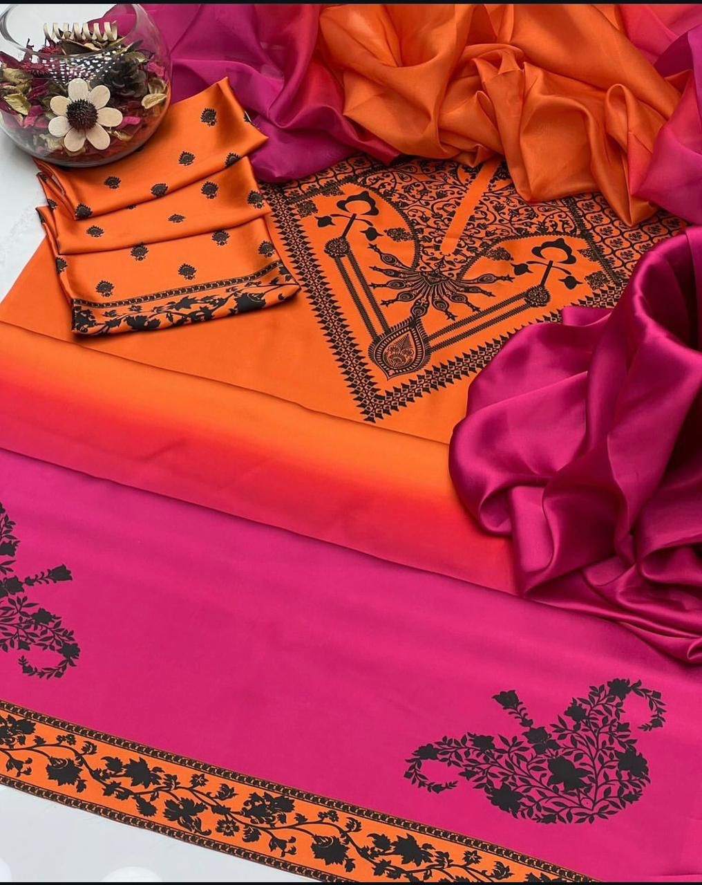 NEW ARRIVAL Shamooz Silk – Tie & Dye Digital Printed 3PC