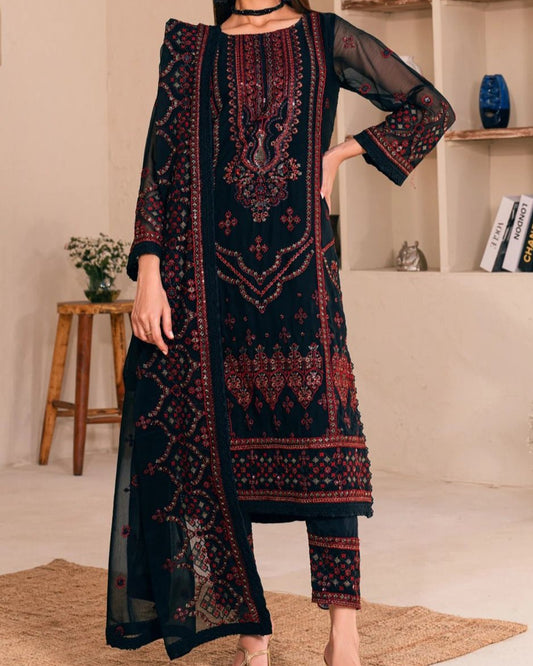 Luxury Unstitched 3PC Embroidered Set