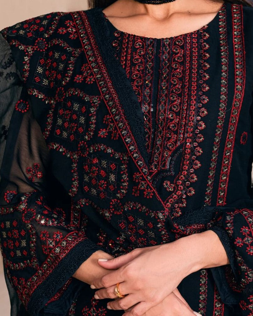 Luxury Unstitched 3PC Embroidered Set