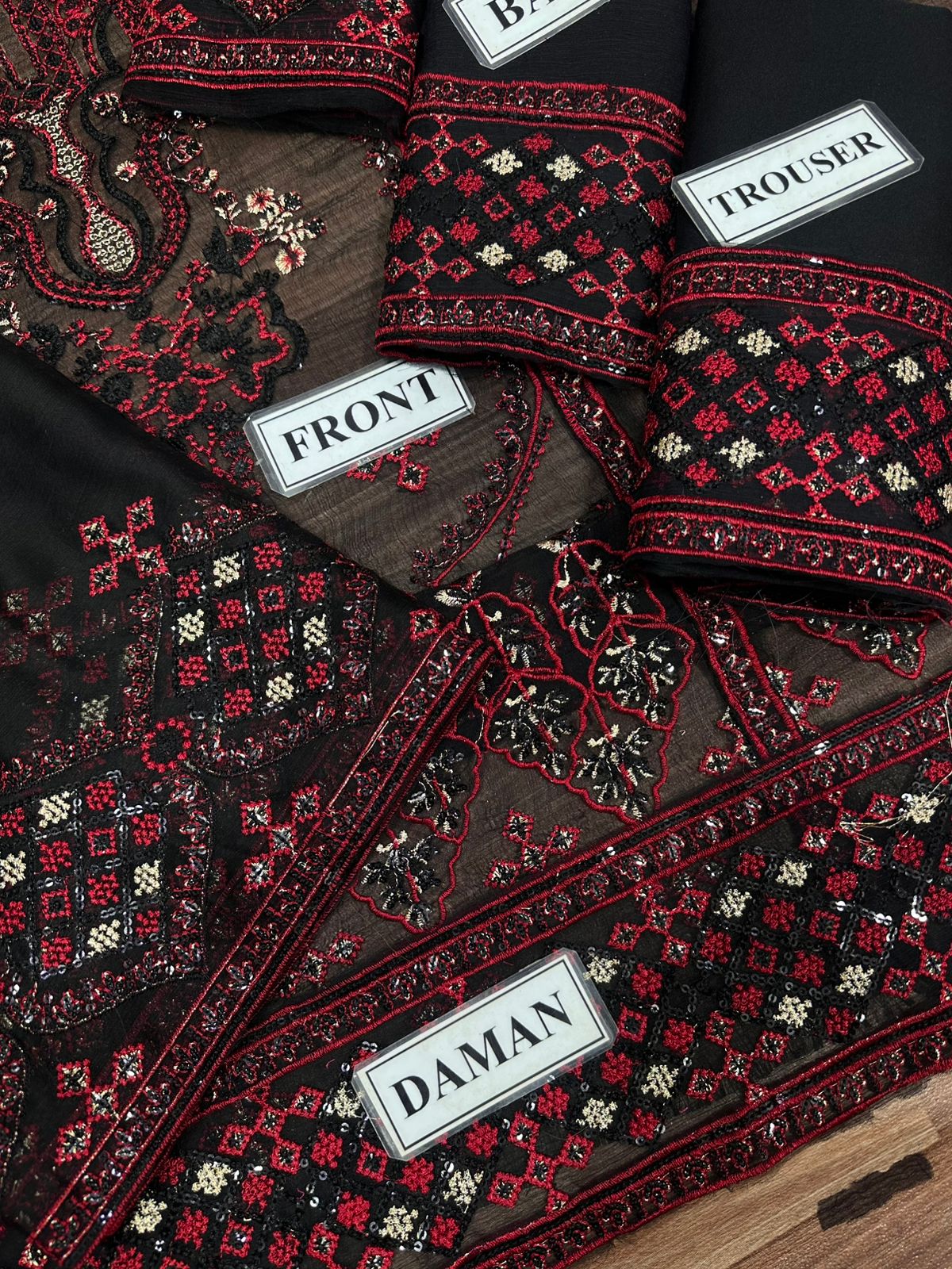 Luxury Unstitched 3PC Embroidered Set
