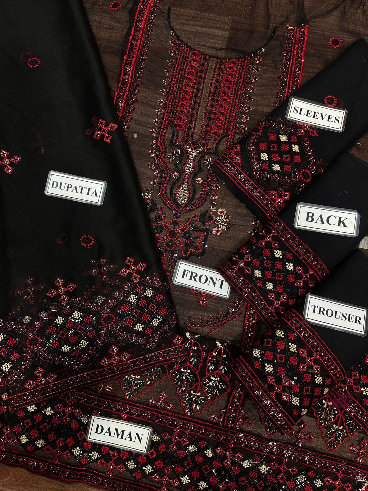 Luxury Unstitched 3PC Embroidered Set