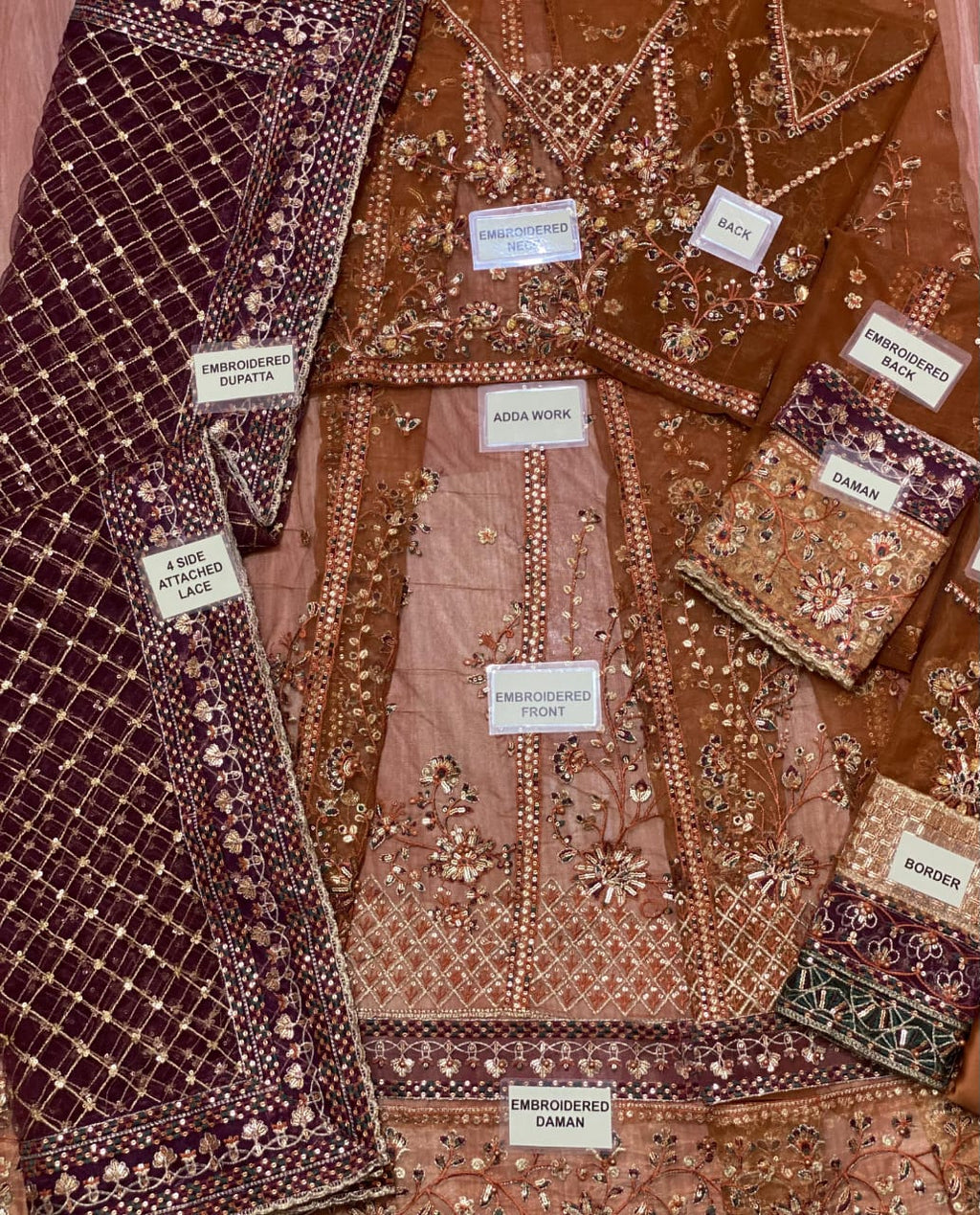 Luxury Embroidered Net Frock 3PC Unstitched – Premium Festive Edition