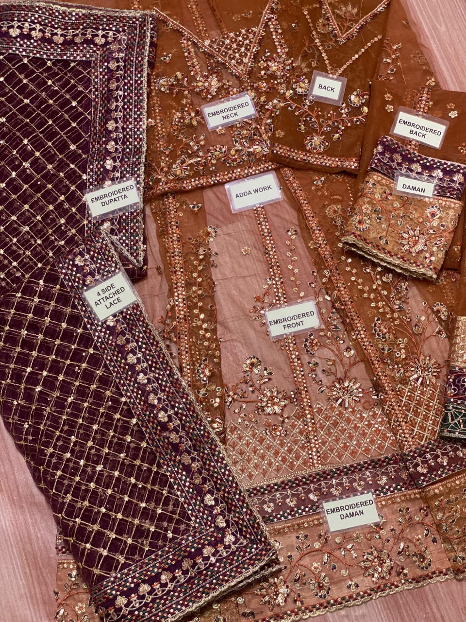 Luxury Embroidered Net Frock 3PC Unstitched – Premium Festive Edition