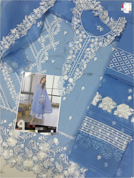 Azurr Organza 3PC Unstitched – Pure Elegance