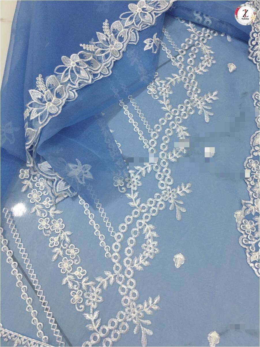 Azurr Organza 3PC Unstitched – Pure Elegance