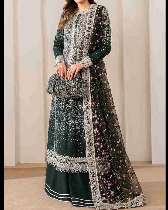 Elegant Embroidered Net 3-Piece Suit – Wedding Formals Collection