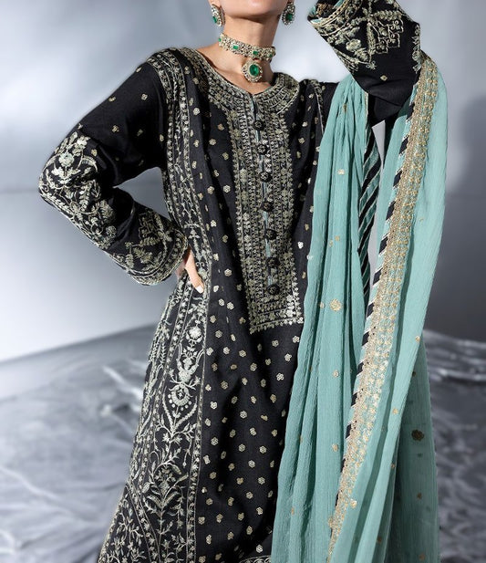 Embroidered Chiffon – Unstitched 3 Piece Wedding Set
