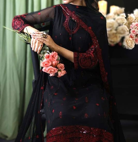 Premium Embroidered Chiffon 3Pc Suit