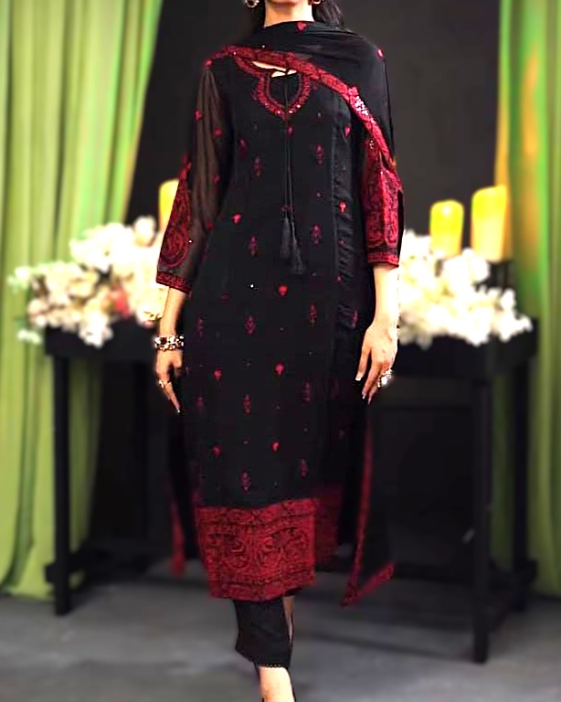 Premium Embroidered Chiffon 3Pc Suit