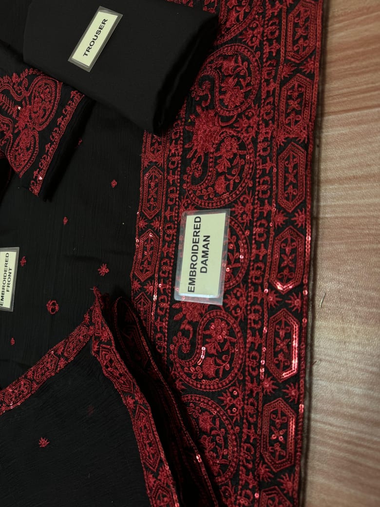 Premium Embroidered Chiffon 3Pc Suit