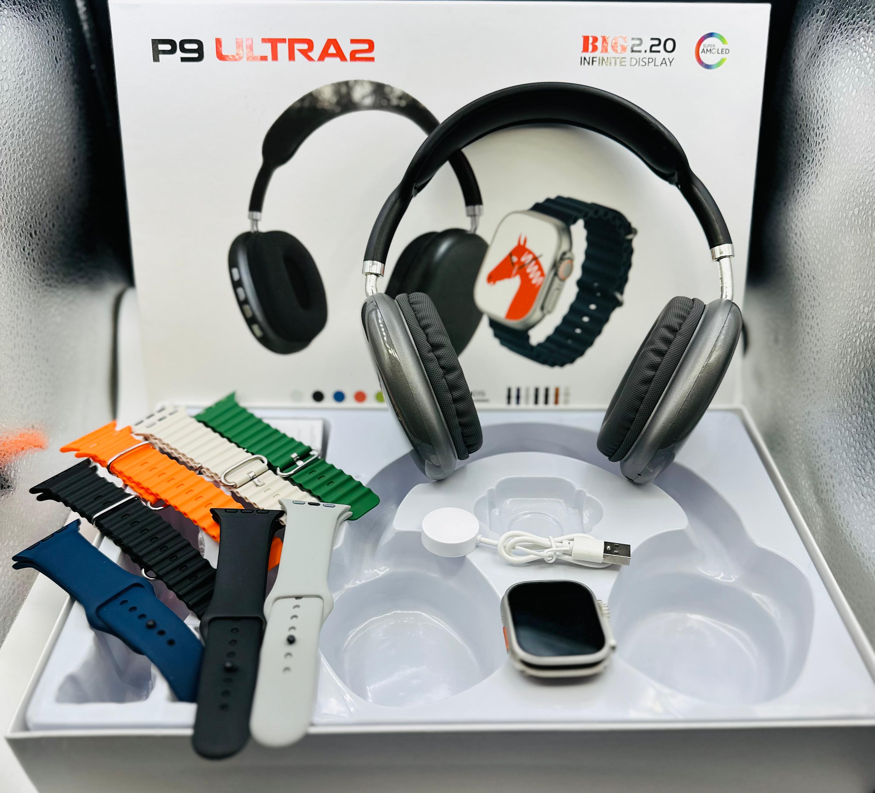 P9 Ultra 2 – Smart Watch & Wireless Headphones Combo