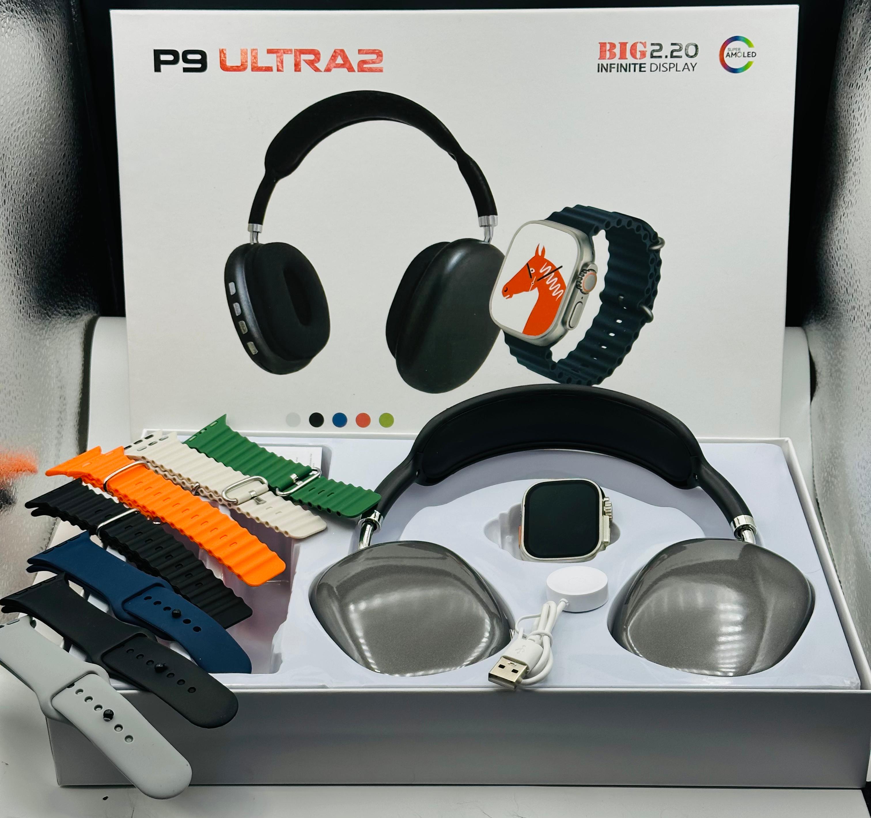 P9 Ultra 2 – Smart Watch & Wireless Headphones Combo