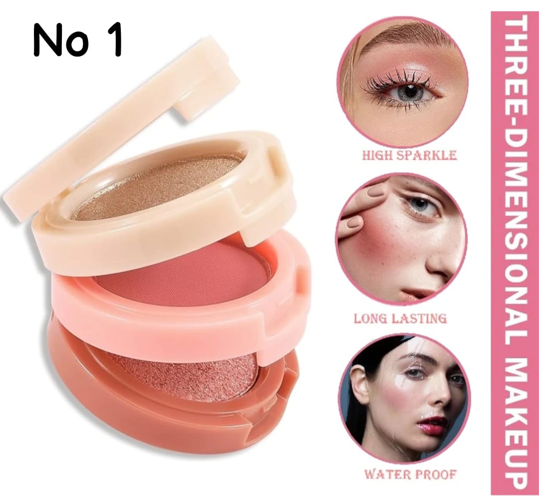 3-in-1 Highlights & Blush Palette