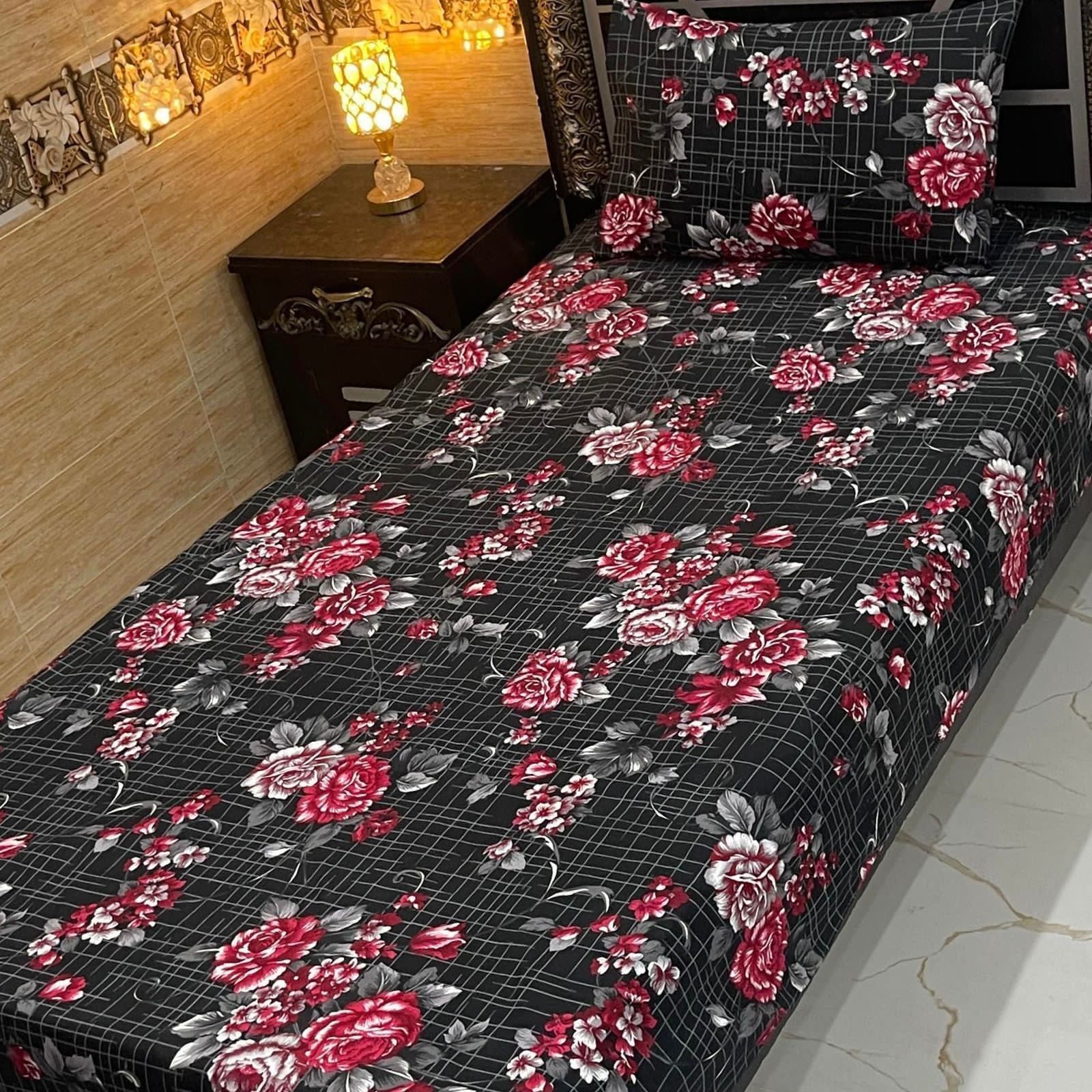 4-Piece Crystal Cotton Bedsheet Set – Single Bed