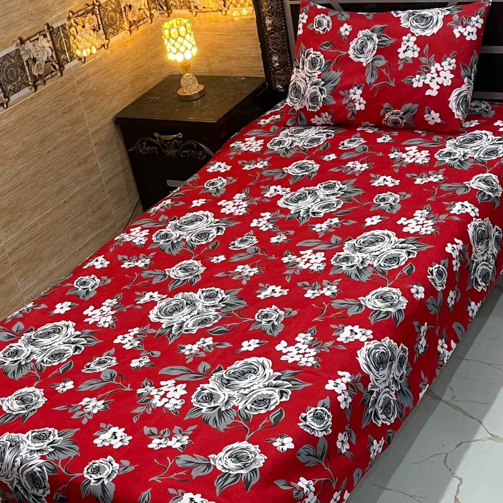 4-Piece Crystal Cotton Bedsheet Set – Single Bed