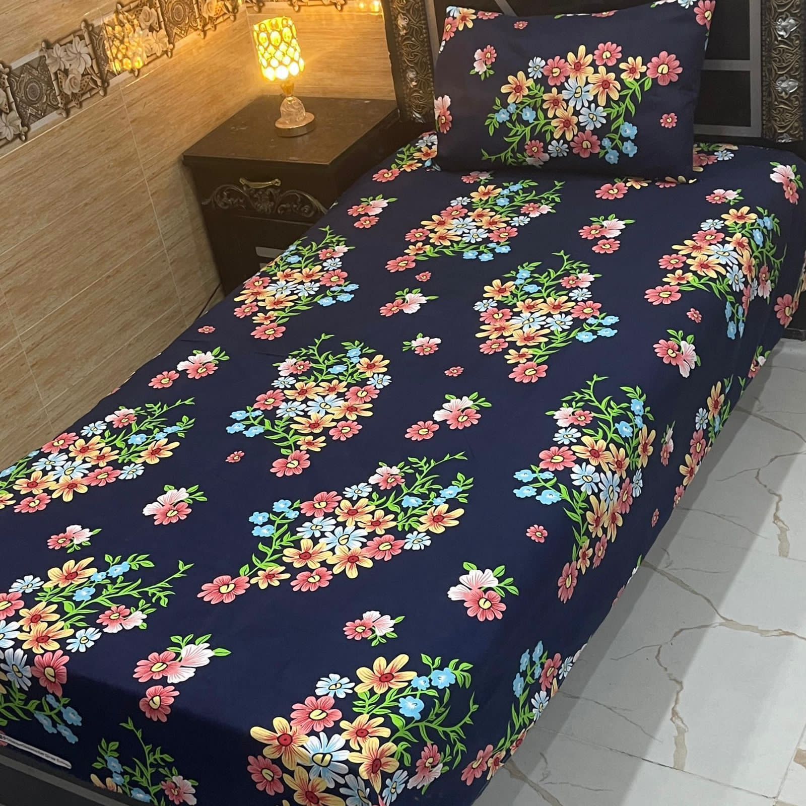 4-Piece Crystal Cotton Bedsheet Set – Single Bed