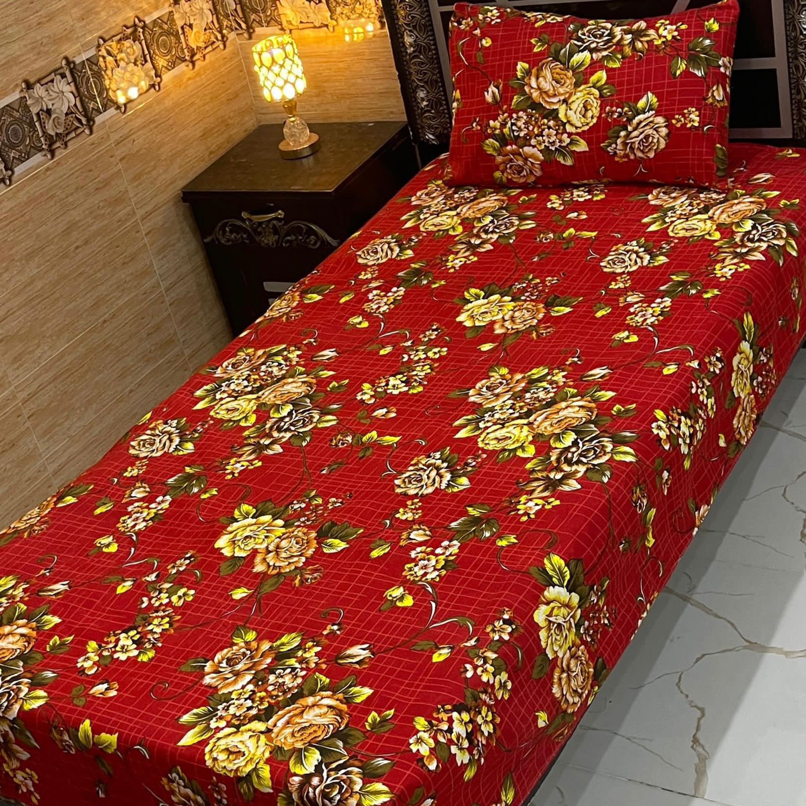 4-Piece Crystal Cotton Bedsheet Set – Single Bed