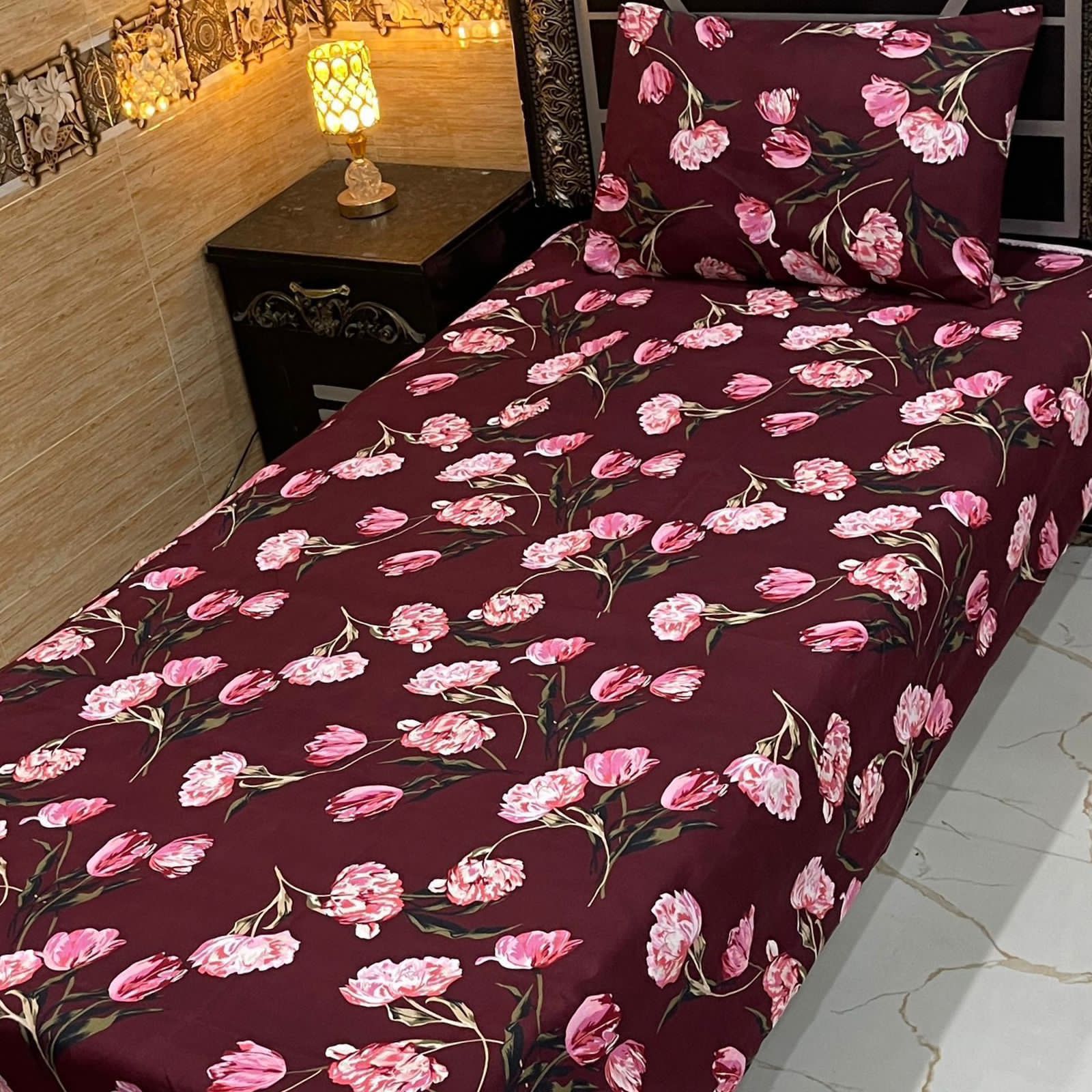 4-Piece Crystal Cotton Bedsheet Set – Single Bed
