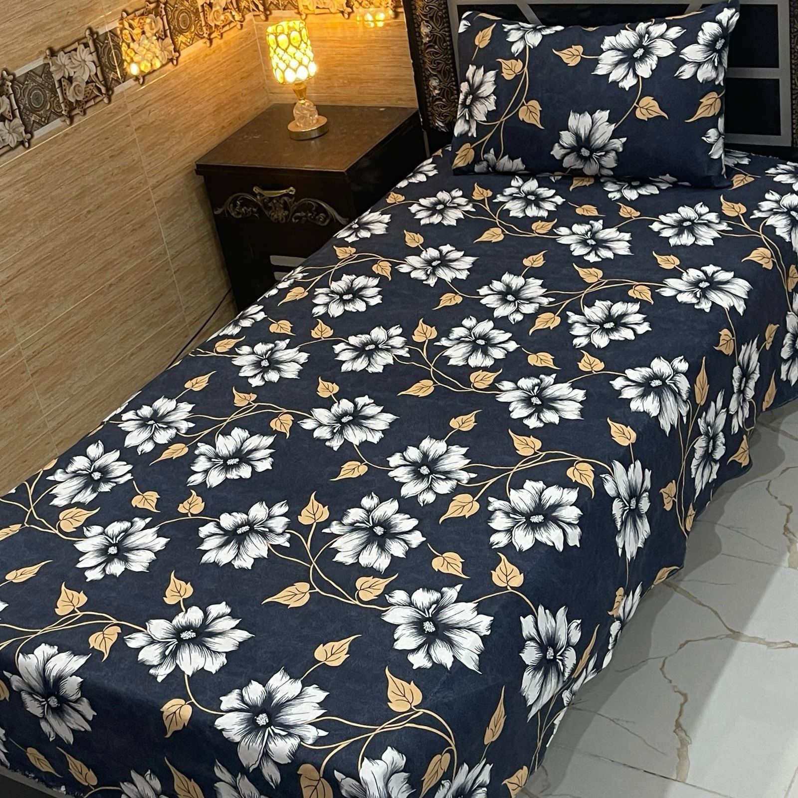 4-Piece Crystal Cotton Bedsheet Set – Single Bed