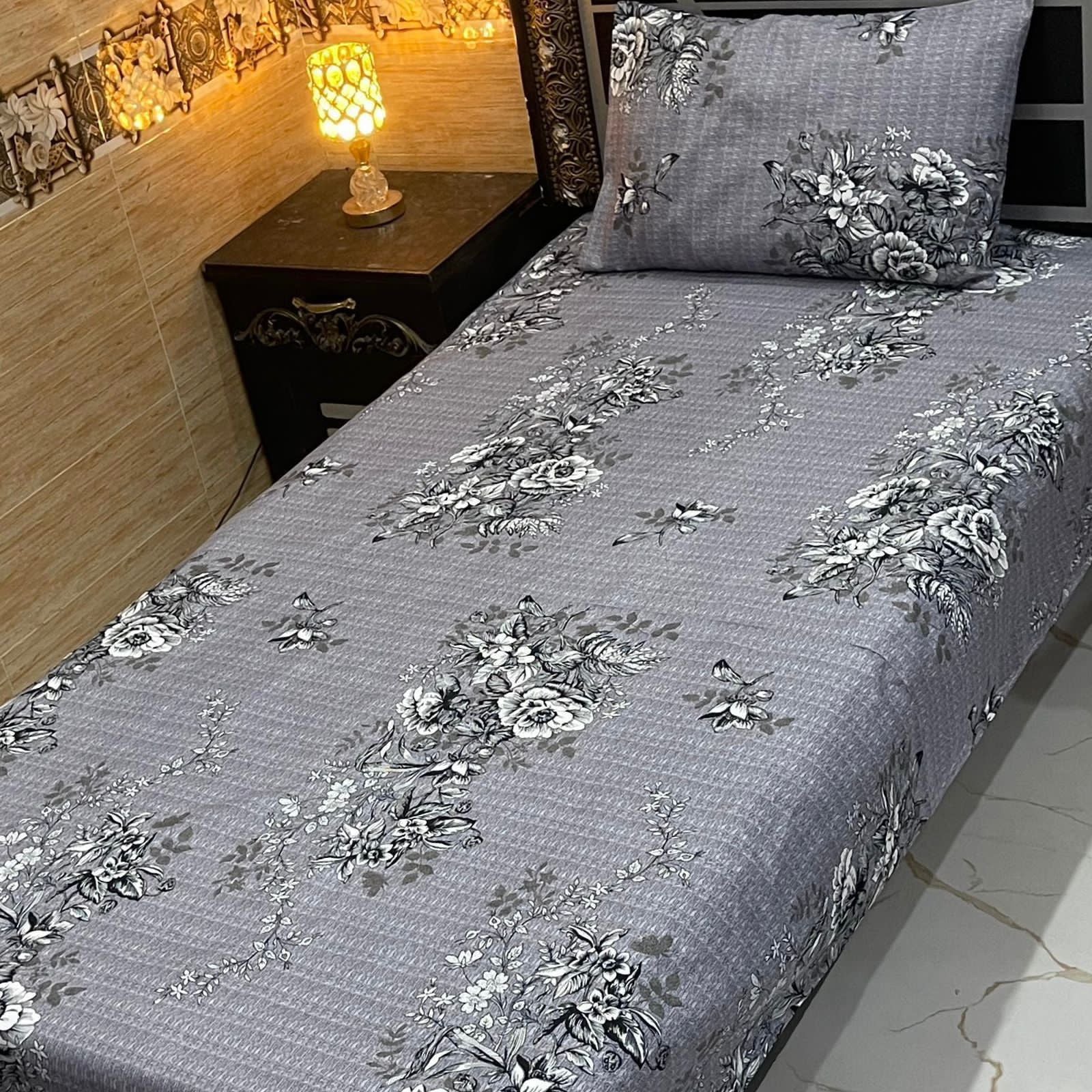 4-Piece Crystal Cotton Bedsheet Set – Single Bed