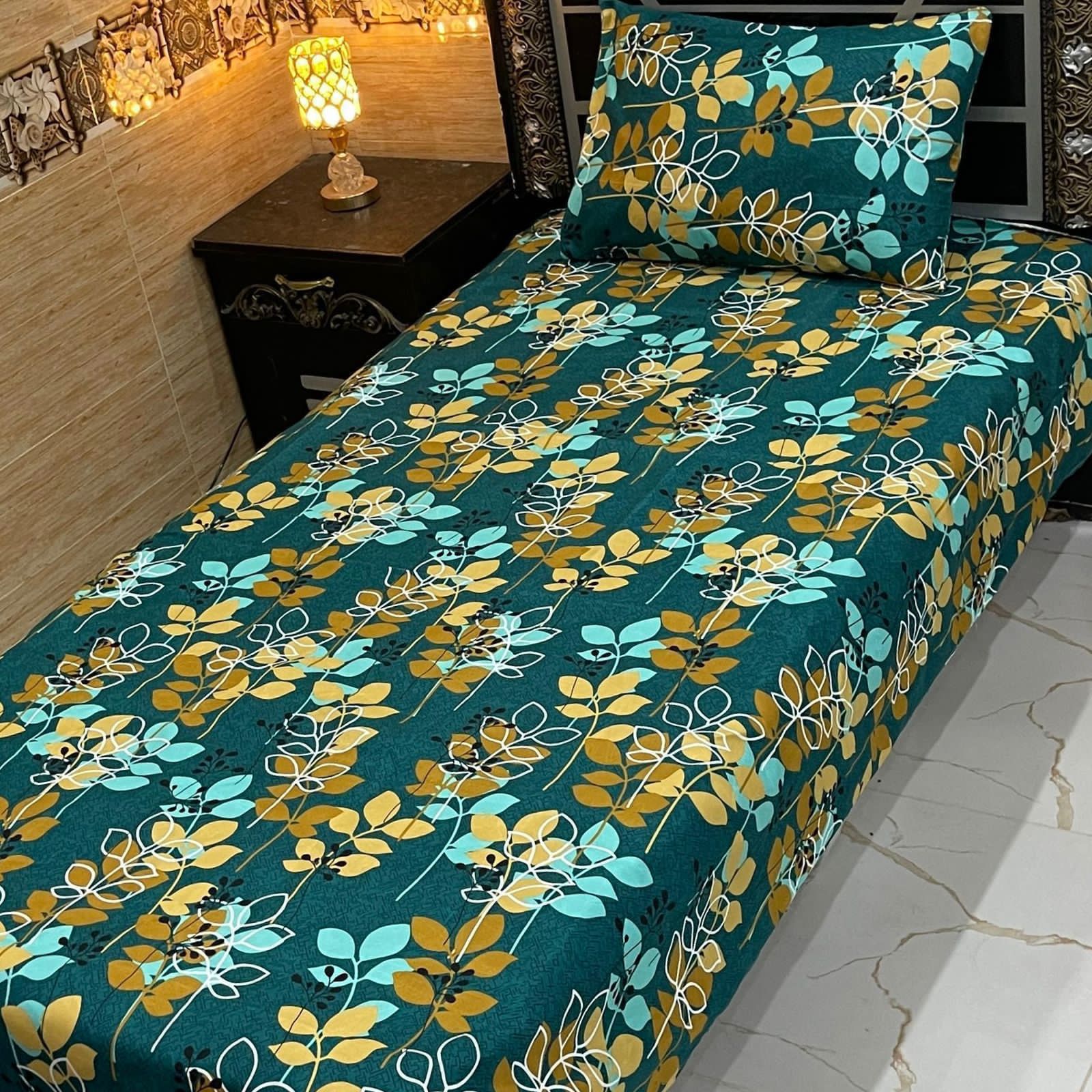 4-Piece Crystal Cotton Bedsheet Set – Single Bed