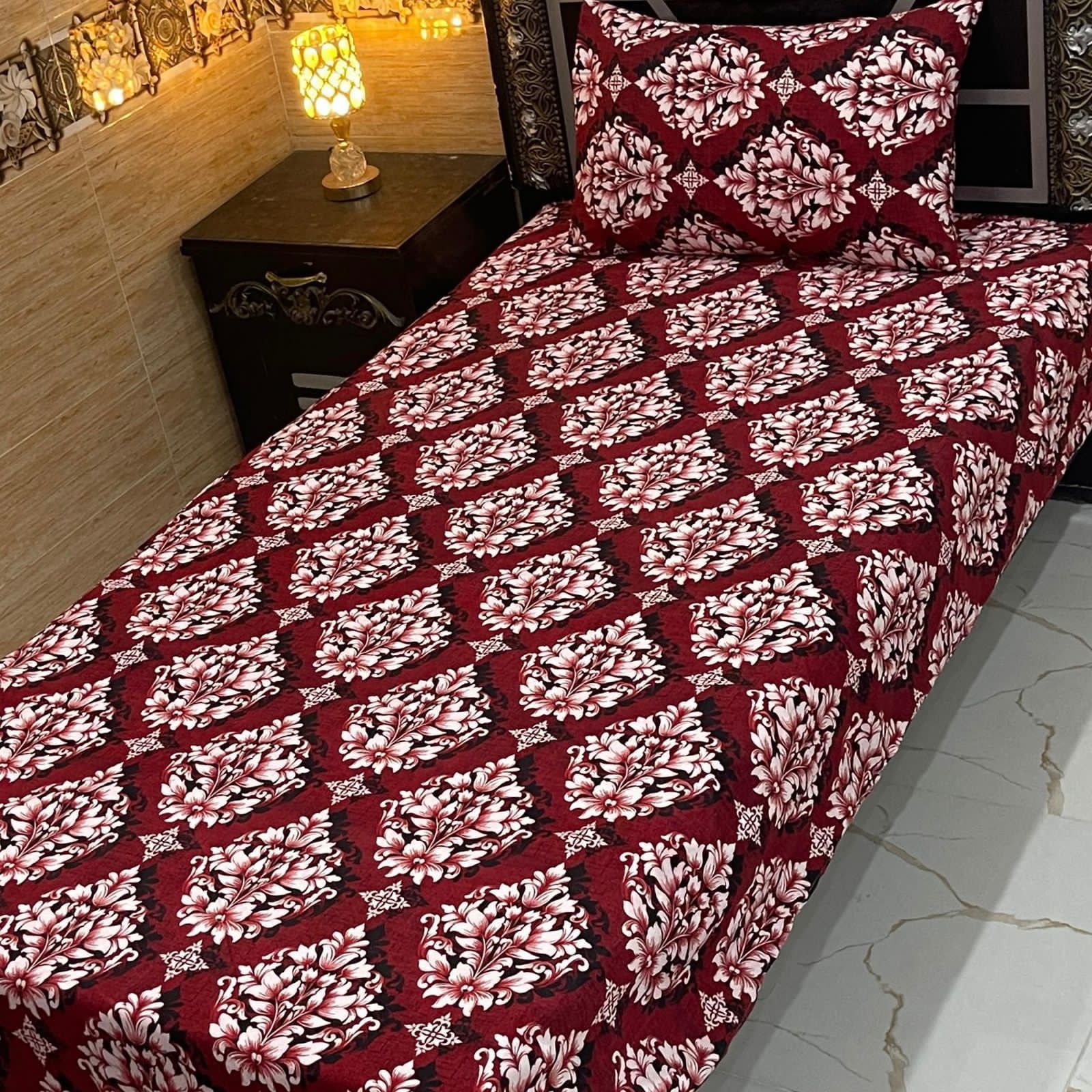 4-Piece Crystal Cotton Bedsheet Set – Single Bed