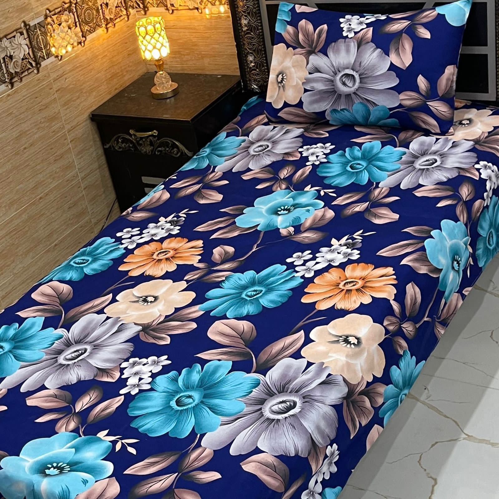 4-Piece Crystal Cotton Bedsheet Set – Single Bed