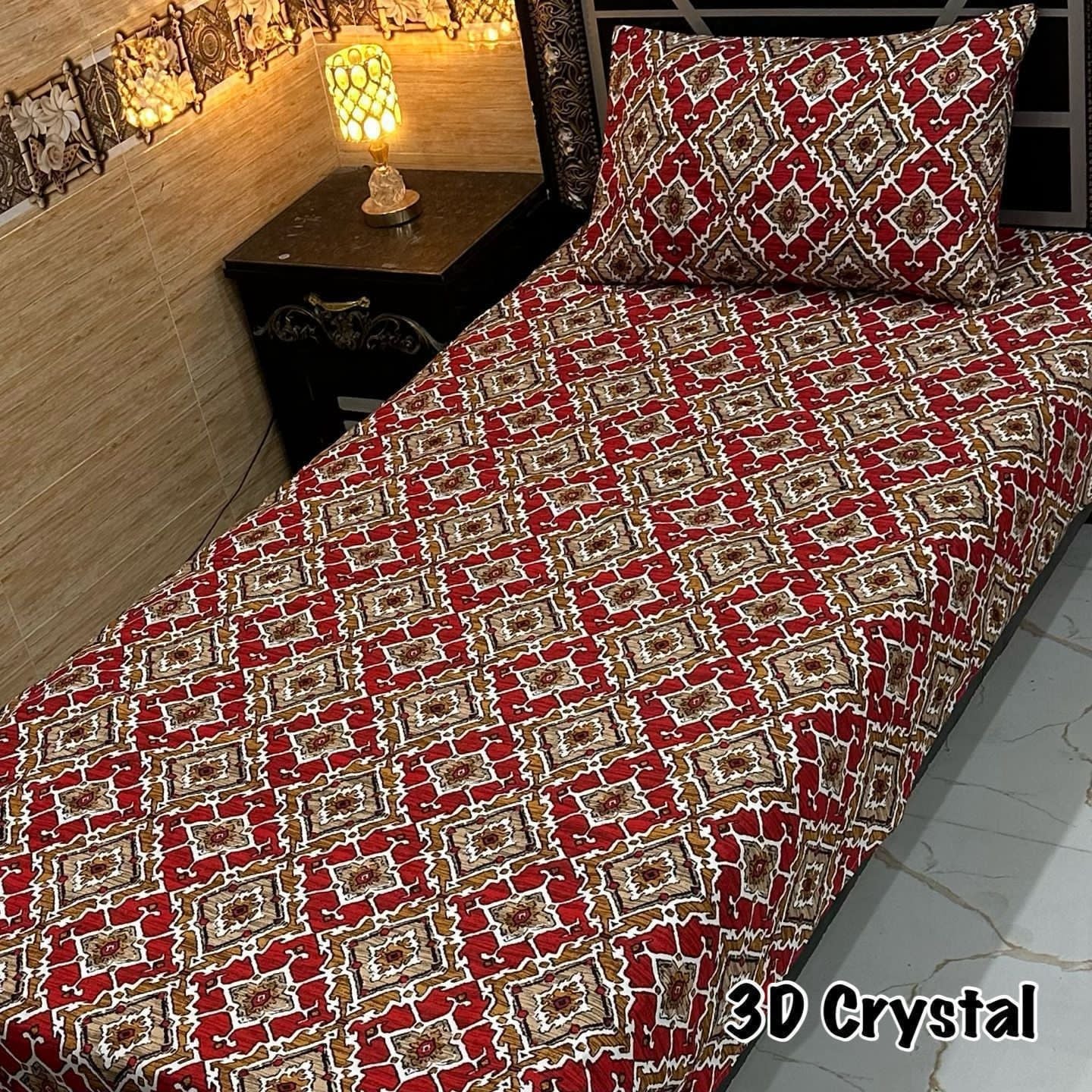 4-Piece Crystal Cotton Bedsheet Set – Single Bed