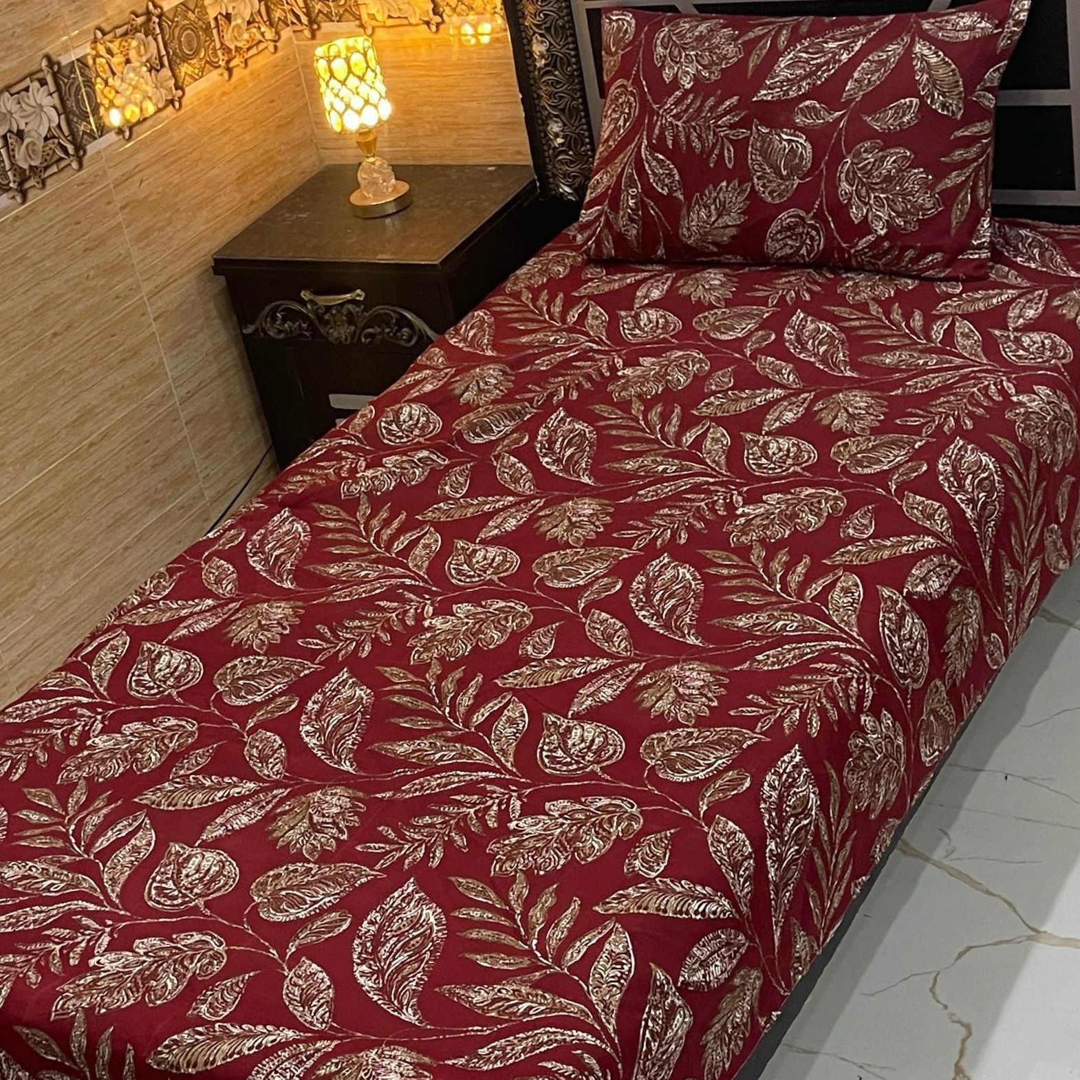 4-Piece Crystal Cotton Bedsheet Set – Single Bed