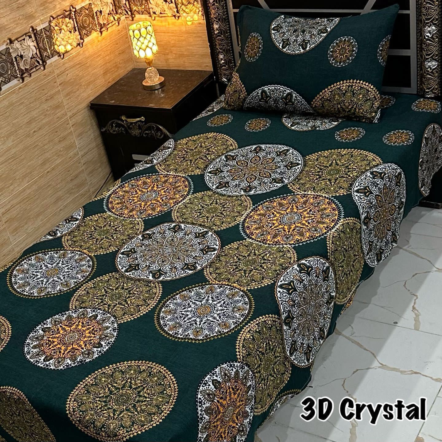 4-Piece Crystal Cotton Bedsheet Set – Single Bed