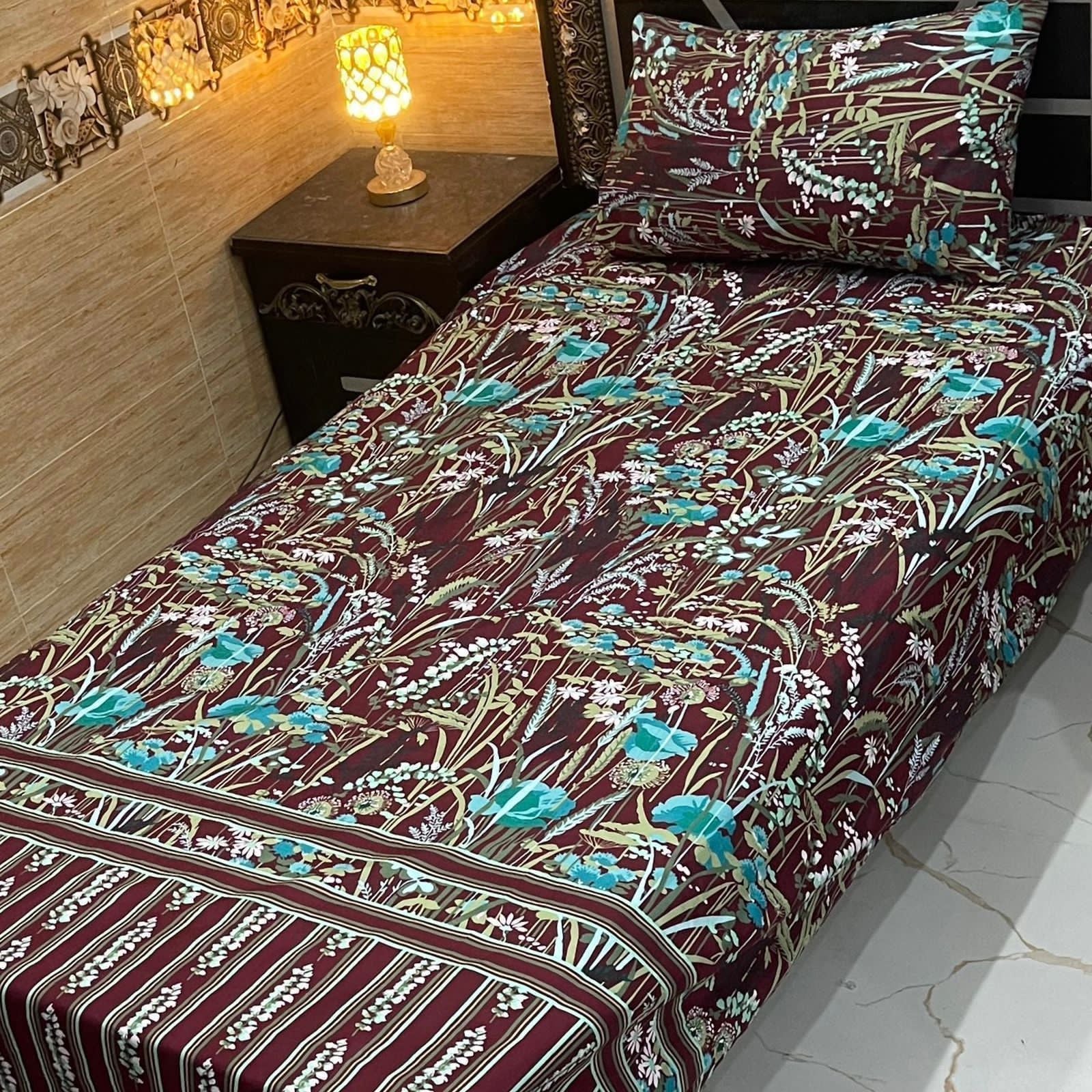 4-Piece Crystal Cotton Bedsheet Set – Single Bed