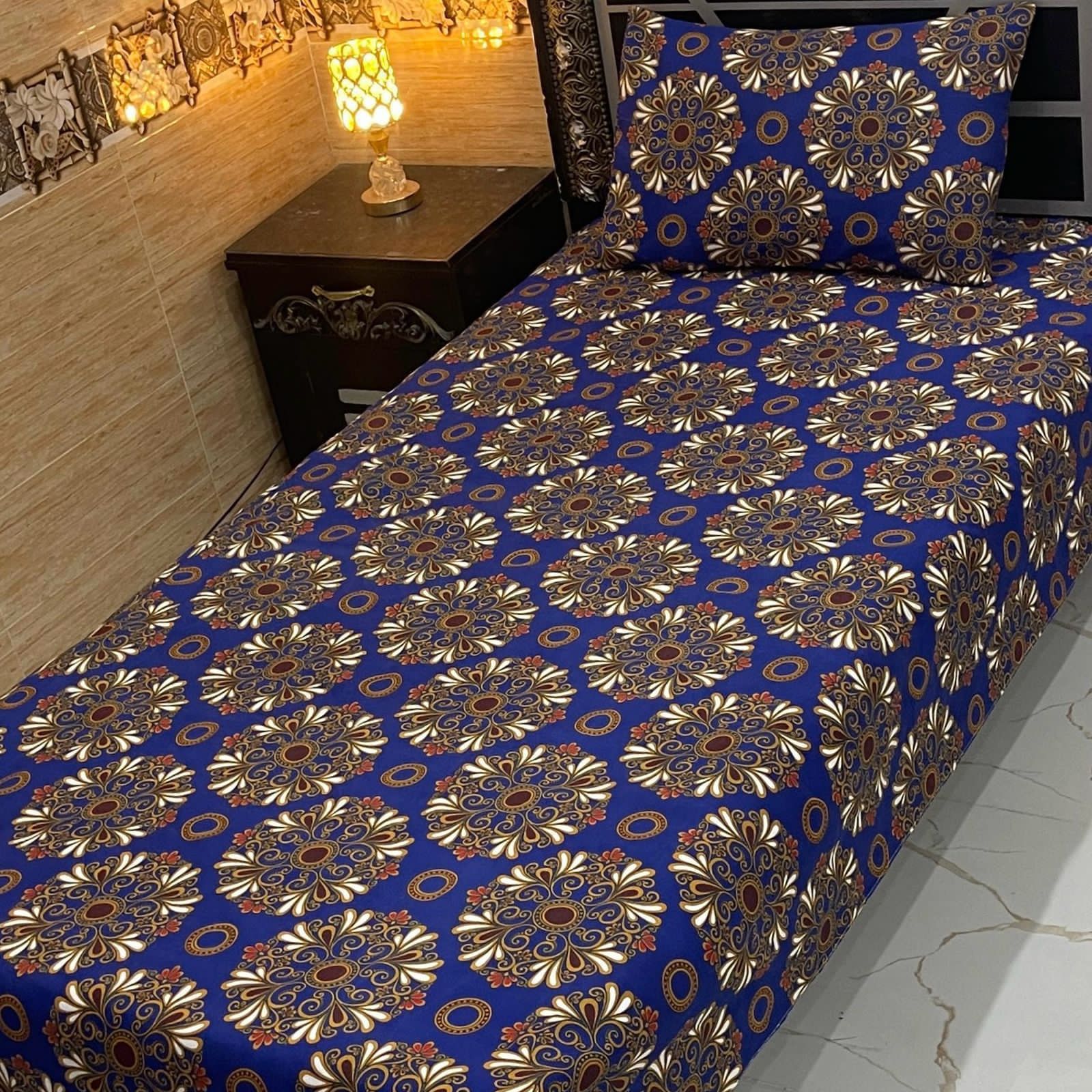 4-Piece Crystal Cotton Bedsheet Set – Single Bed