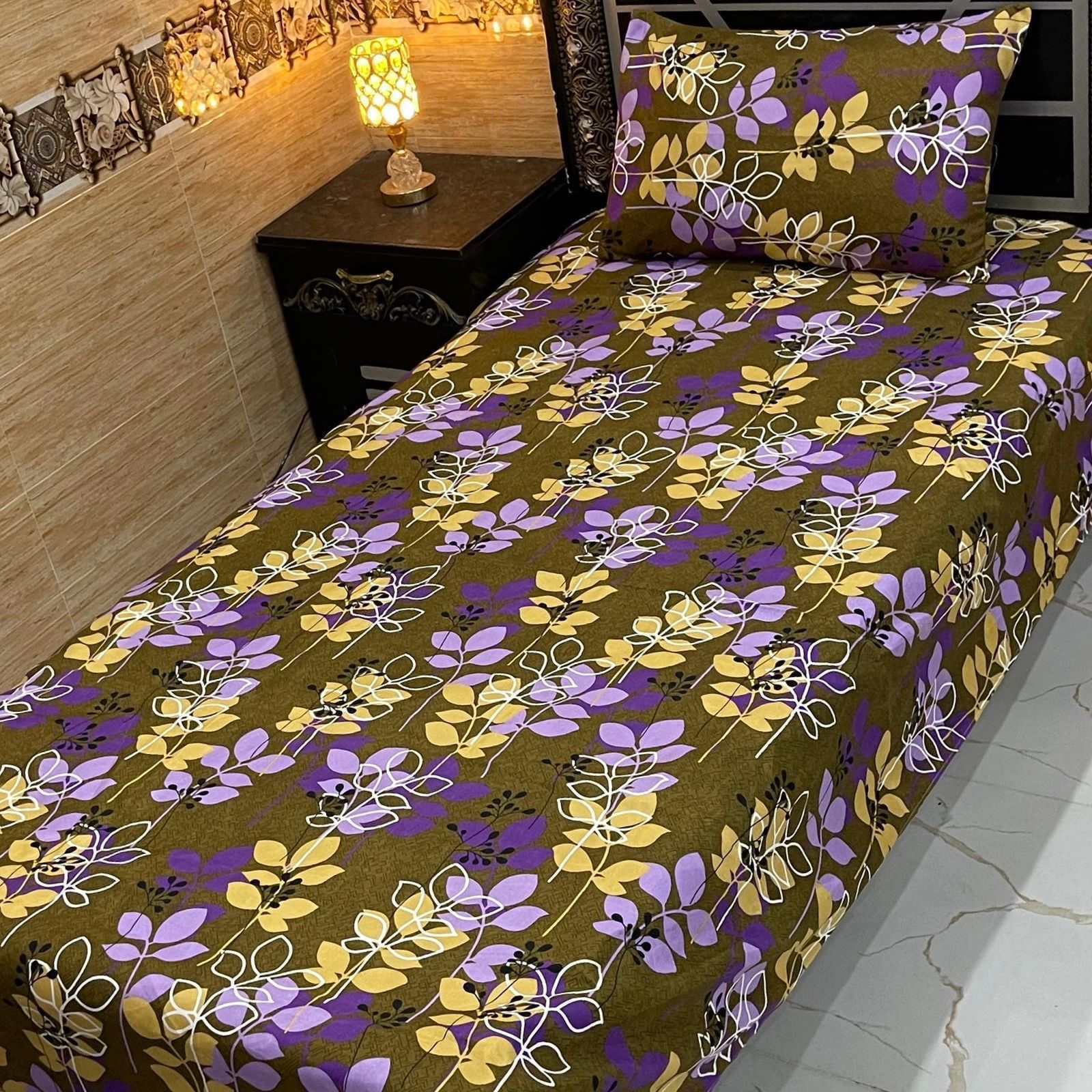 4-Piece Crystal Cotton Bedsheet Set – Single Bed