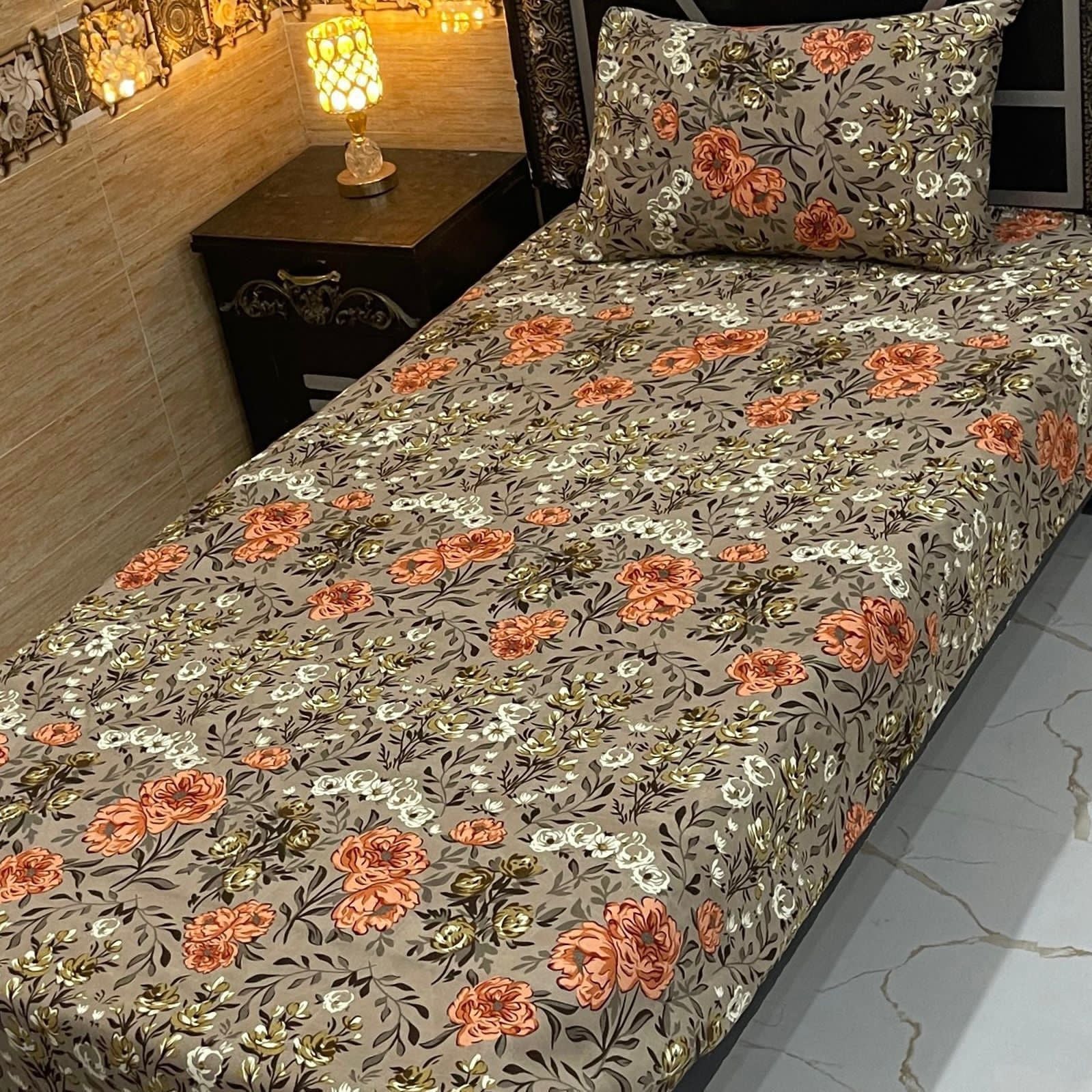 4-Piece Crystal Cotton Bedsheet Set – Single Bed